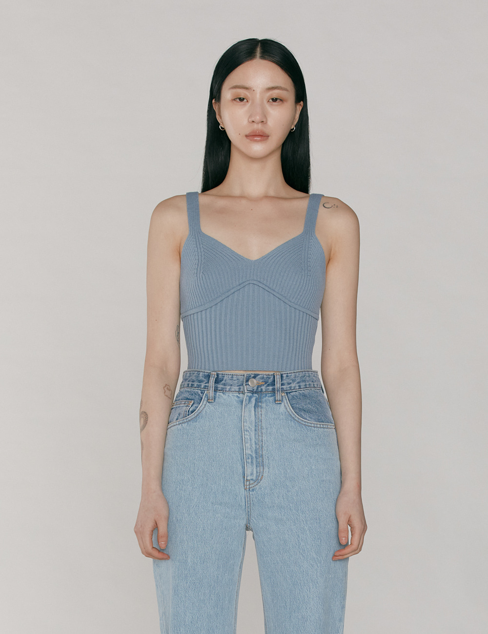 Wool Cami Knit Top_Baby Blue
