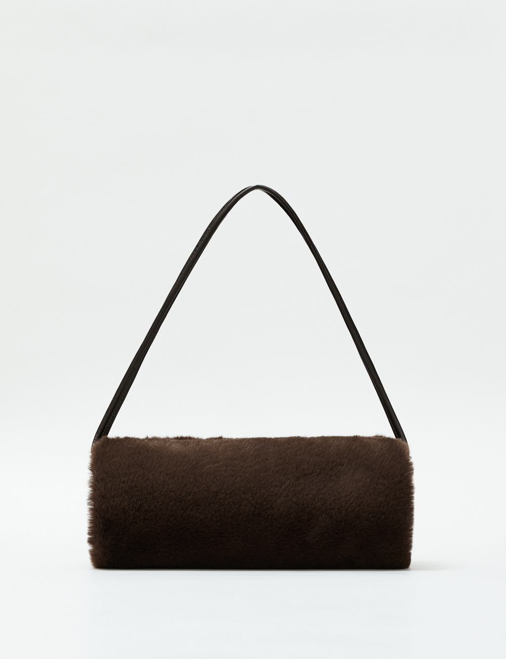 Minimal Barrel Fur Bag_Brownie