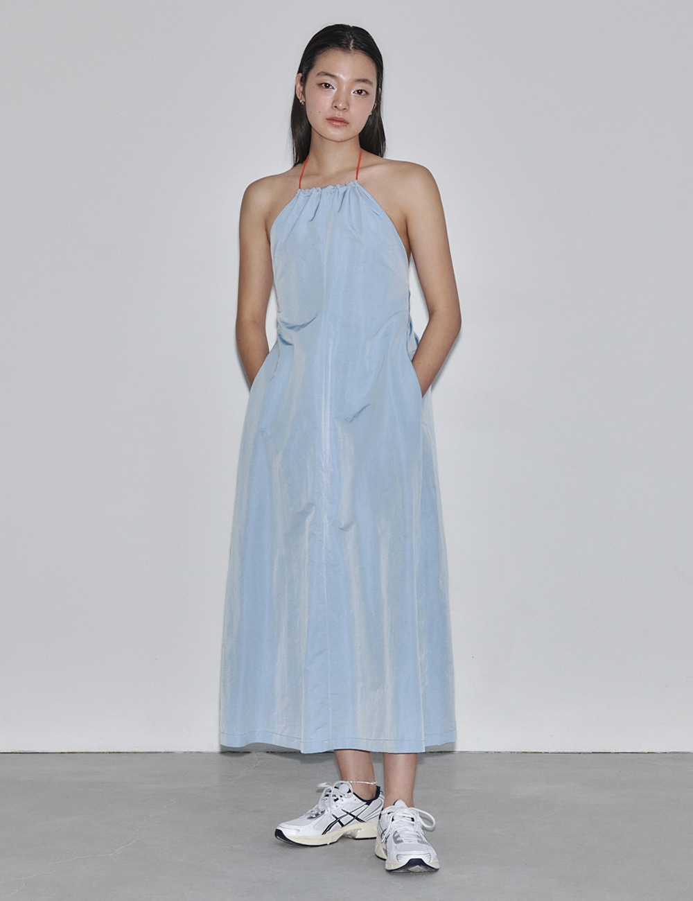String Nylon Dress_Sky Blue