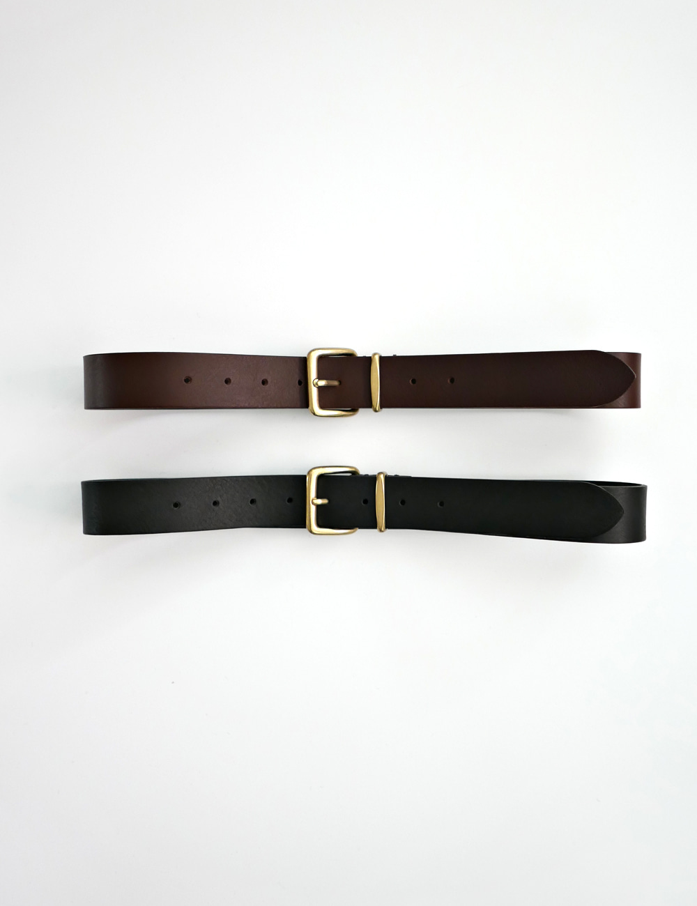 Gold Square Basic Leather Belt