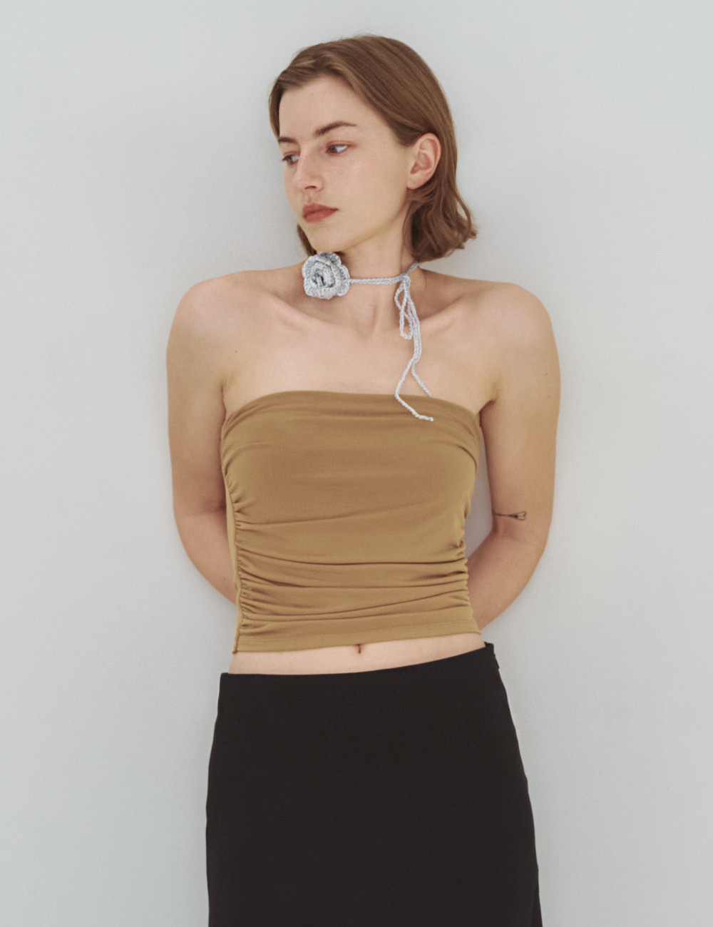 Versatile Knit Rose Necklace &amp; Belt_Silver